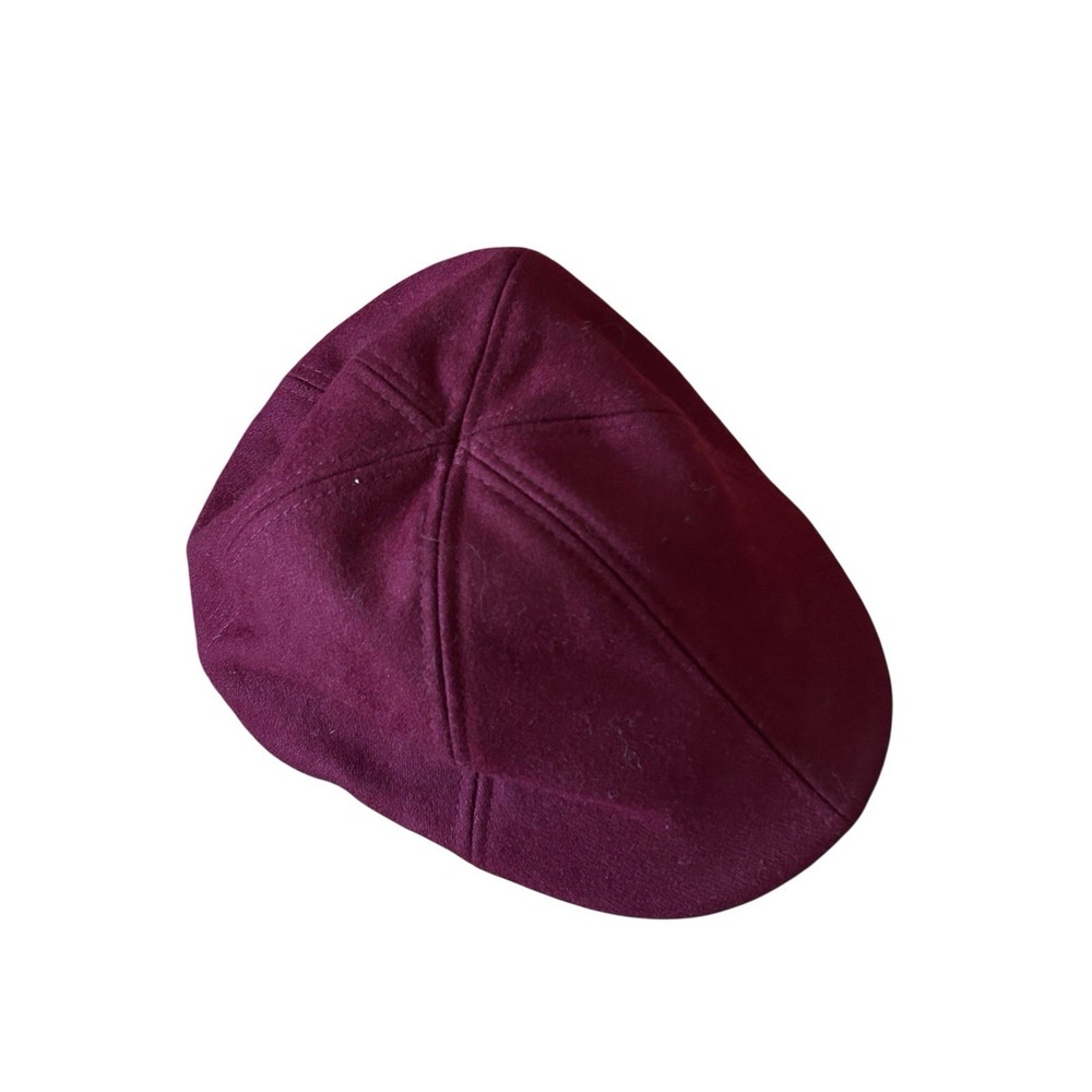 Boston Scally Co Burgundy Wool Blend Peaky Cap XL Newsboy Hat - Picture 3 of 5